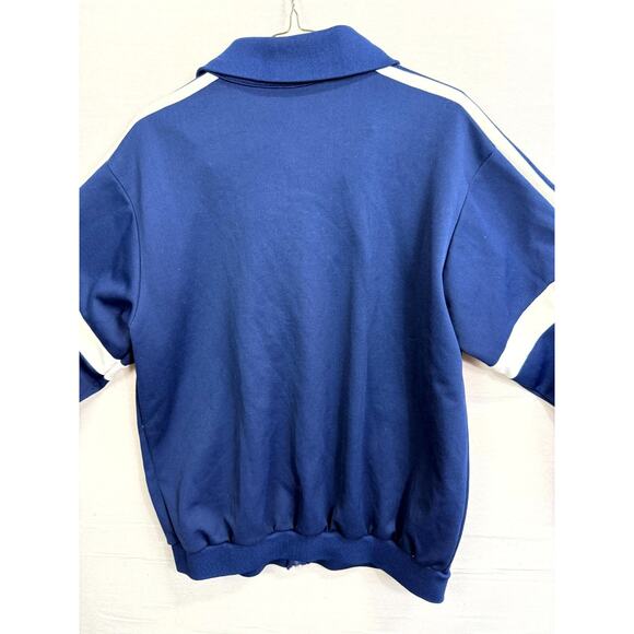 Vintage MacGregor Track Jacket Mens L Blue White Striped Long Sleeve Full Zip - Picture 10 of 10